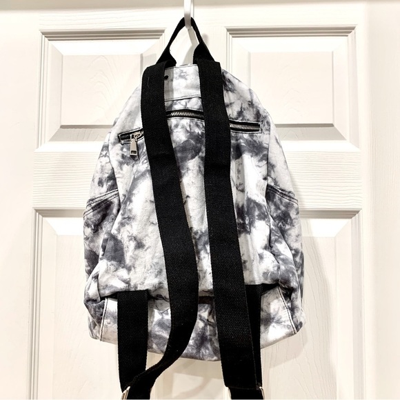 UO Black White Marble Tie-Dye Slouchy Backpack main image 11